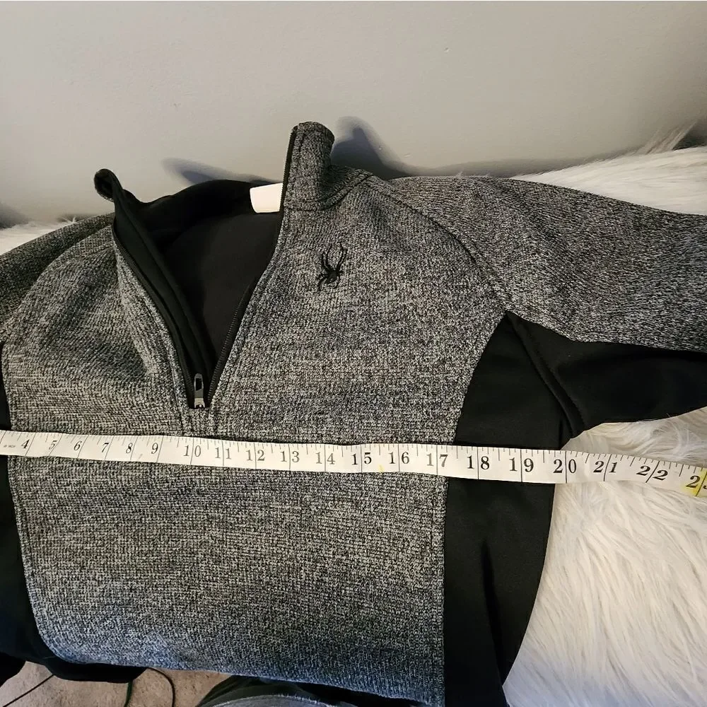 Spyder part zip pullover jacket size small heathered black men's
